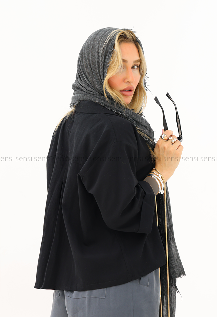 شومیز لینن یقه انگلیسی کد1006378